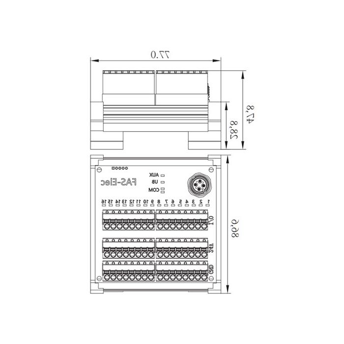 IP20， IO-Link集线器，PNP， 16DI/DO可配置，终端模块，00BH11